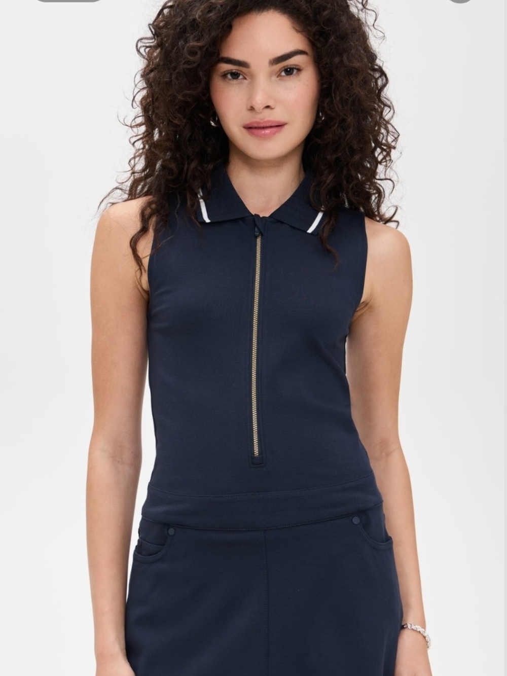 RHONE Navy Pin High Ponte Dress